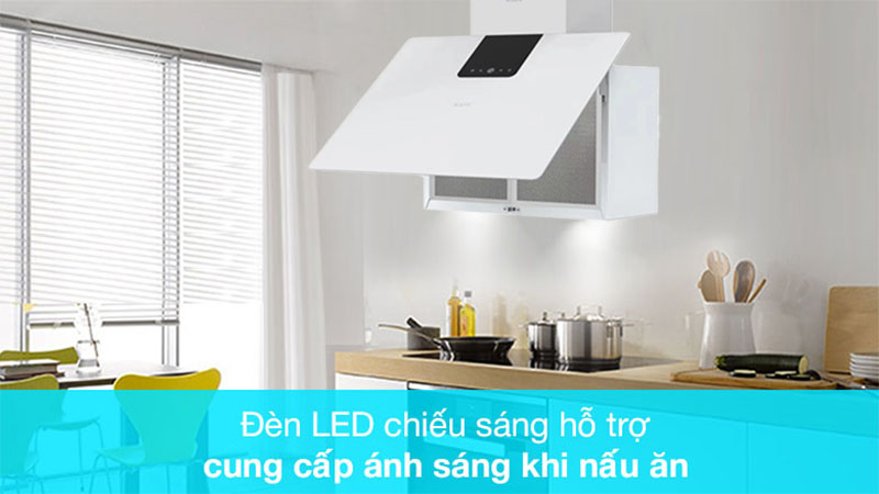 Máy hút mùi kính vát Kaff KF-VERTI-700WHI - Hàng chính hãng