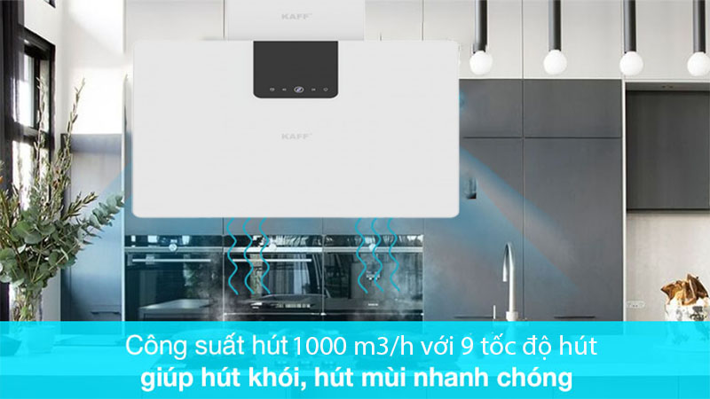 Máy hút mùi kính vát Kaff KF-VERTI-700WHI - Hàng chính hãng