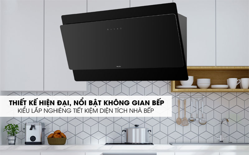 Máy hút mùi kính vát Malloca MC-9086HS - Hàng chính hãng