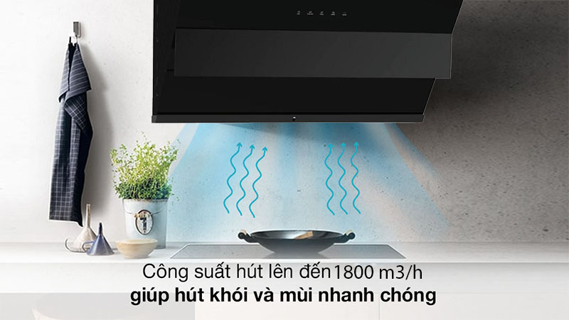 Máy hút mùi kính vát Midea 90J18 - Hàng chính hãng