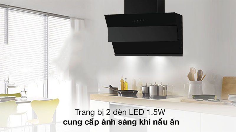 Máy hút mùi kính vát Midea 90J18 - Hàng chính hãng