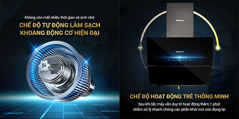 Máy hút mùi kính vát Nagakawa NAG1854-70VM - Hàng chính hãng
