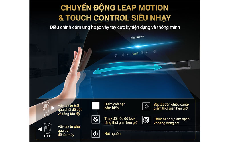 Máy hút mùi kính vát Nagakawa NAG1854-70VM - Hàng chính hãng