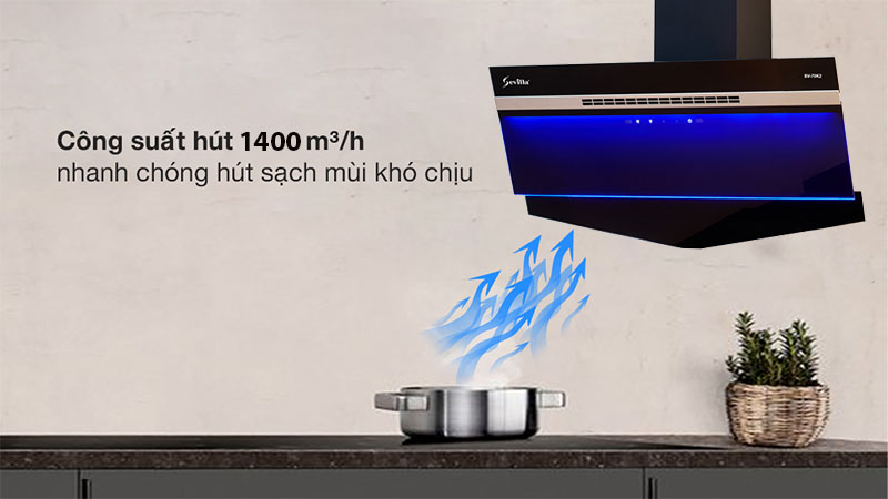 Công suất hút của Máy hút mùi kính vát Sevilla SV-70K2
