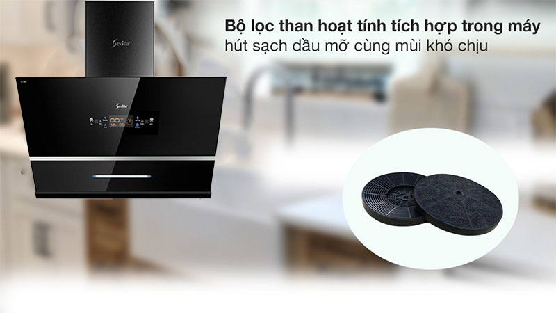 Bộ lọc than hoạt tính của Máy hút mùi kính vát Sevilla SV-70K3