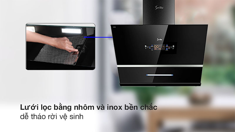 Lưới lọc mỡ của Máy hút mùi kính vát Sevilla SV-70K3