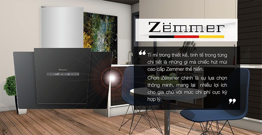 Máy hút mùi kính vát Zemmer V02DF6 - Hàng chính hãng