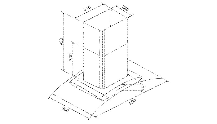 Máy hút mùi Malloca MC 9081 ISLAND NEW - Hàng chính hãng