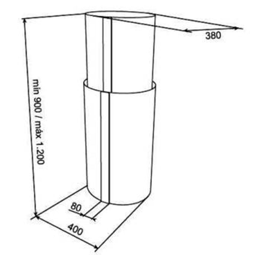 Kích thước của máy hút mùi ốc đảo Teka CC-40