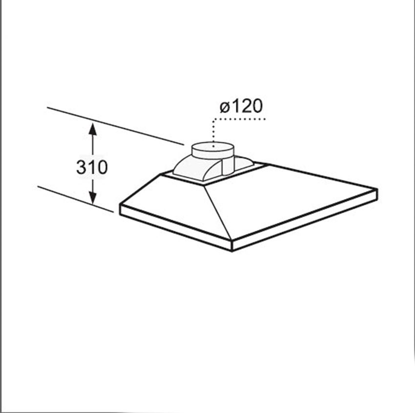 Kích thước của máy hút mùi ống khói Bosch DWW061451