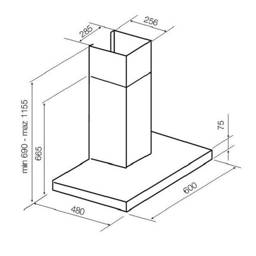 Máy hút mùi ống khói Hafele HH-WIT60A - Hàng chính hãng