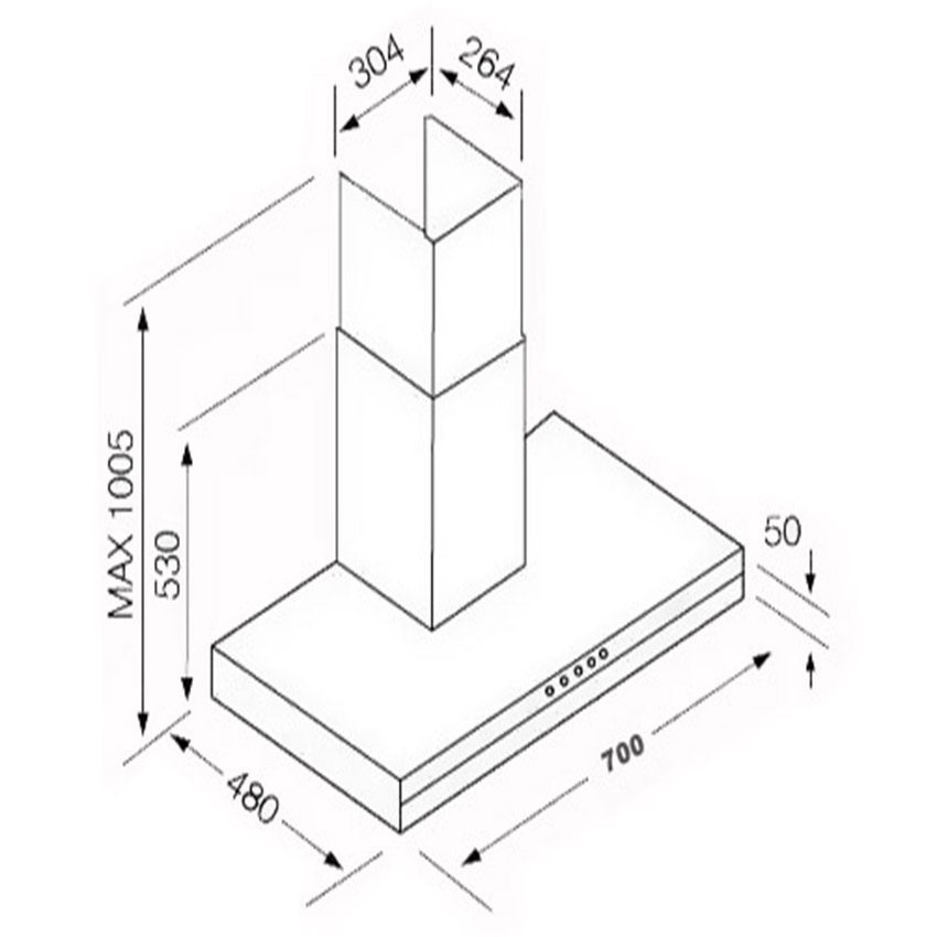 Máy hút mùi ống khói Teka DHX-70P - Hàng chính hãng