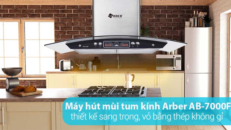 Máy hút mùi tum kính Arber AB-7000F - Hàng chính hãng