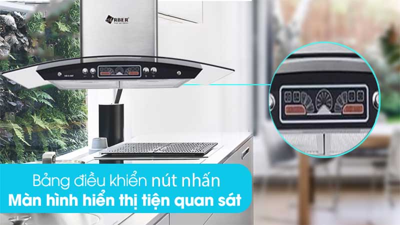 Máy hút mùi tum kính Arber AB-9000F - Hàng chính hãng