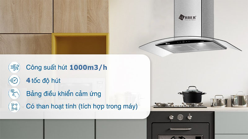 Máy hút mùi tum kính Arber ABTM03 - Hàng chính hãng