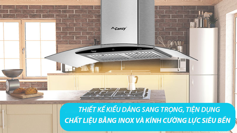 Máy hút mùi tum kính Canzy CZ-3590 - Hàng chính hãng