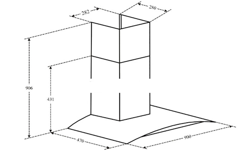 Máy hút mùi tum kính Canzy CZ-3590 - Hàng chính hãng