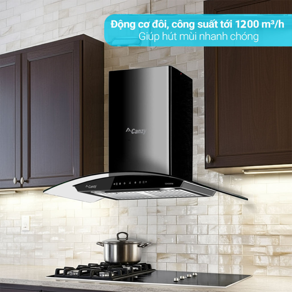 Máy hút mùi kính cong Canzy CZ-KC3870B - Hàng chính hãng
