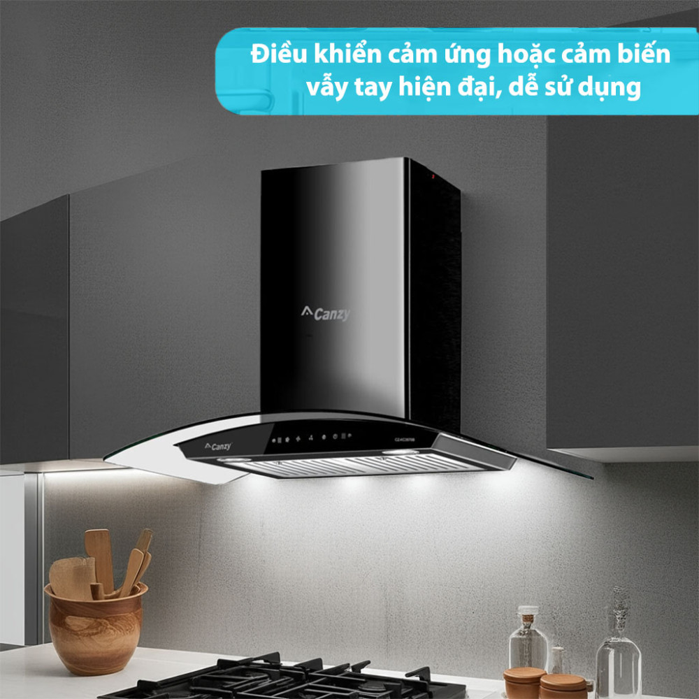 Máy hút mùi kính cong Canzy CZ-KC3870B - Hàng chính hãng
