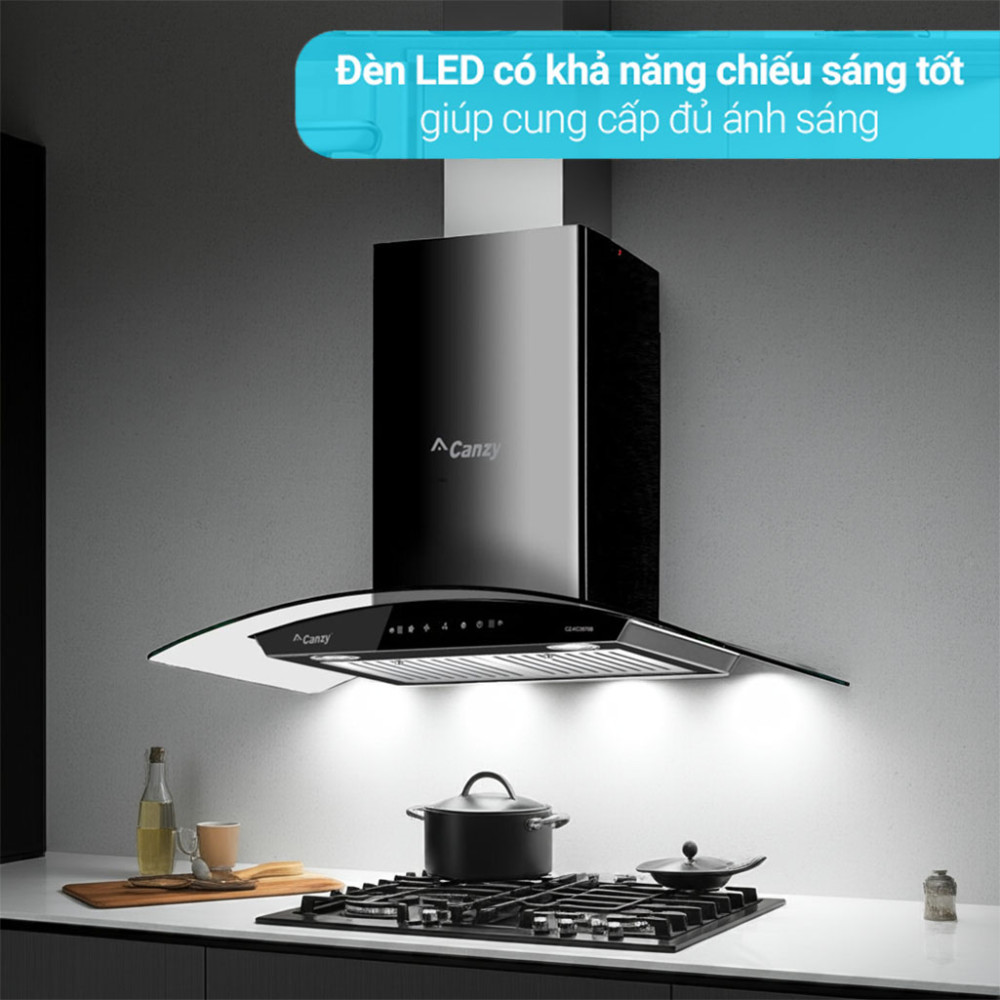 Máy hút mùi kính cong Canzy CZ-KC3870B - Hàng chính hãng