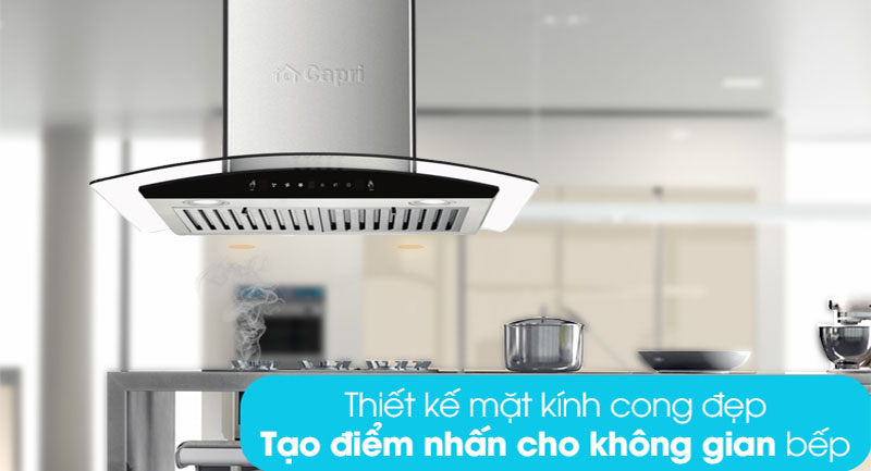 Thiết kế của Máy hút mùi tum kính Capri CR-777H-7T
