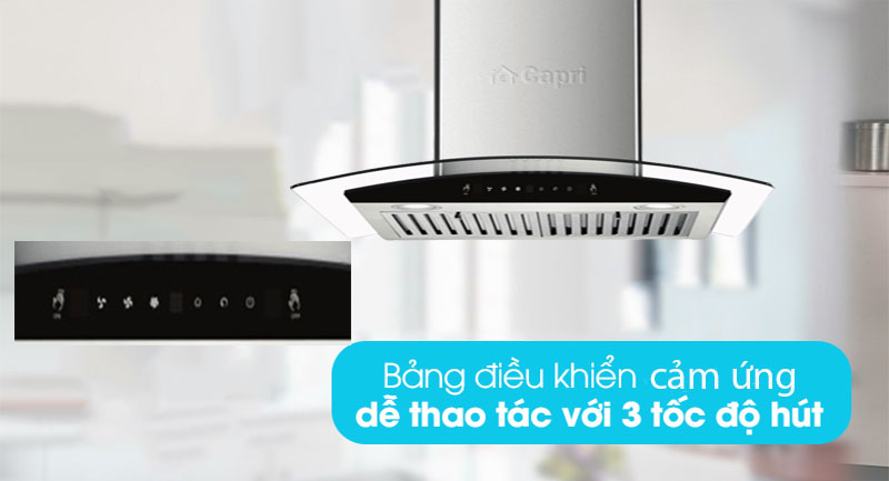 Máy hút mùi tum kính Capri CR-777H-9T - Hàng chính hãng