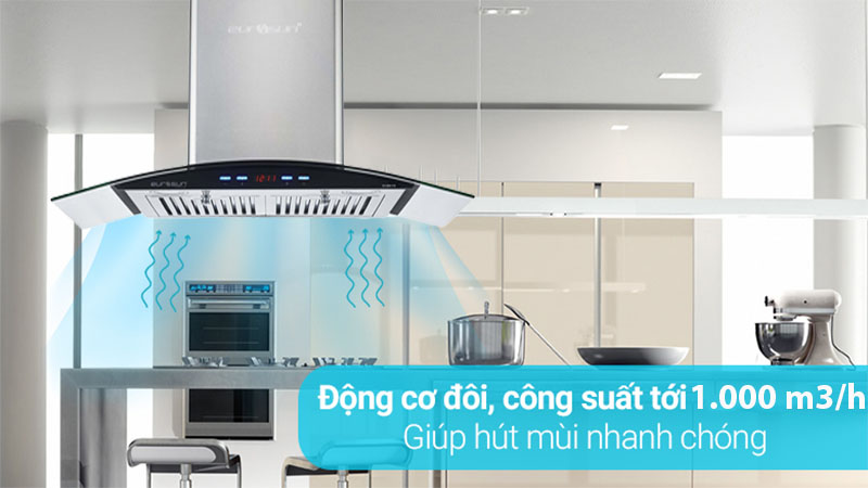 Máy hút mùi tum kính Eurosun EH-90K11E - Hàng chính hãng
