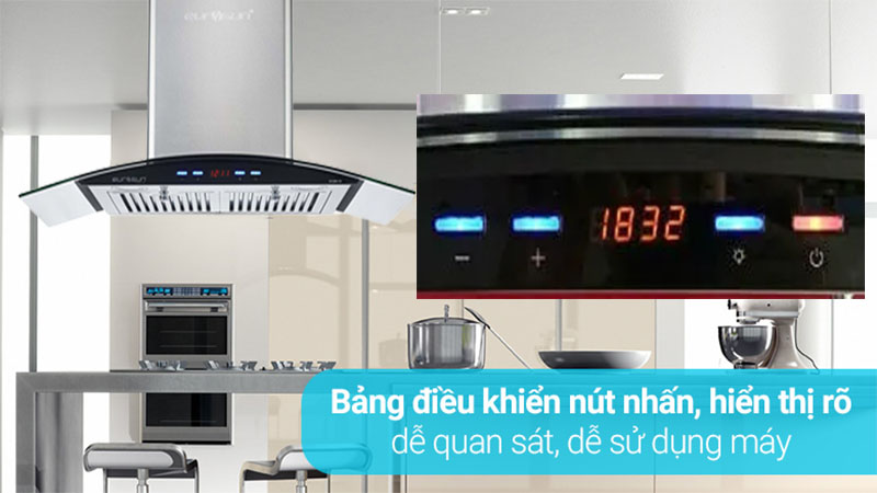 Máy hút mùi tum kính Eurosun EH-90K11E - Hàng chính hãng