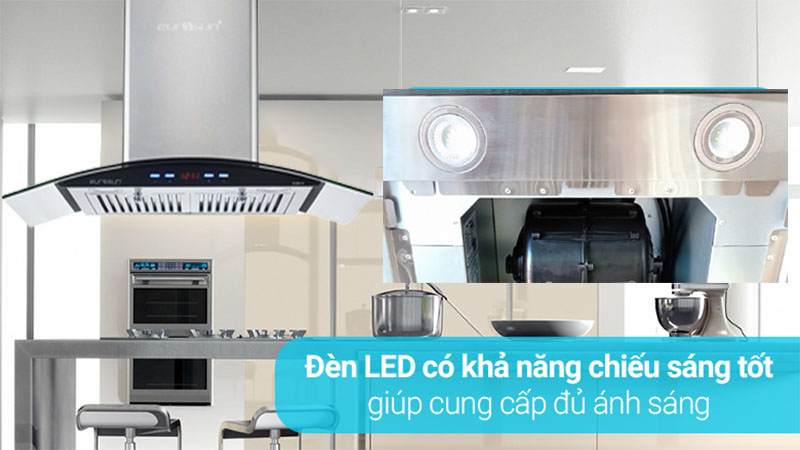 Máy hút mùi tum kính Eurosun EH-90K11E - Hàng chính hãng