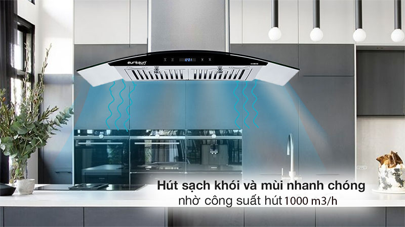 Máy hút mùi tum kính Eurosun EH-90K15E - Hàng chính hãng