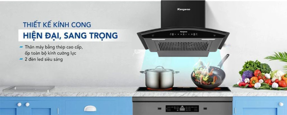 Máy hút mùi kính cong Kangaroo KGCH70H1C - Hàng chính hãng