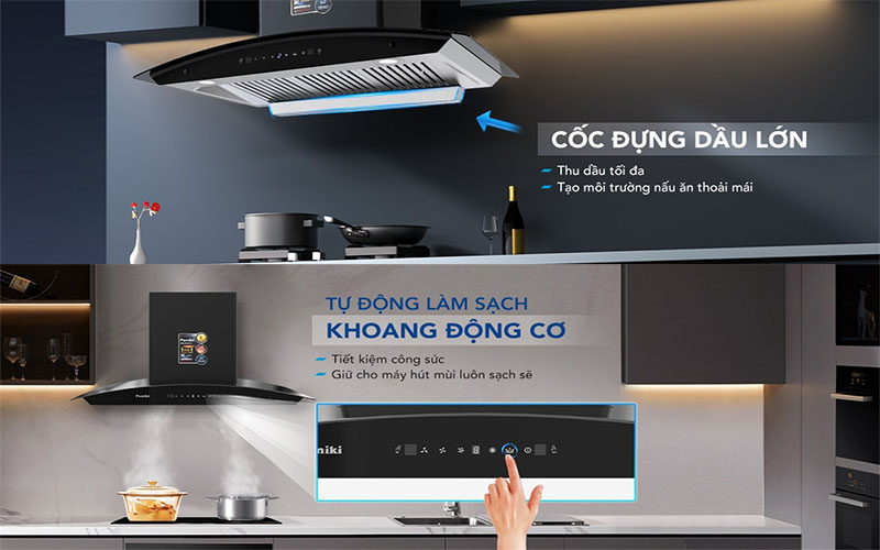 Thiết kế của Máy hút mùi kính cong Funiki HKH9665