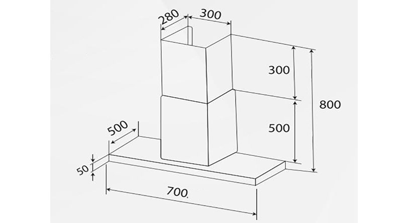 Máy hút mùi tum kính Kaff KF-70RH - Hàng chính hãng