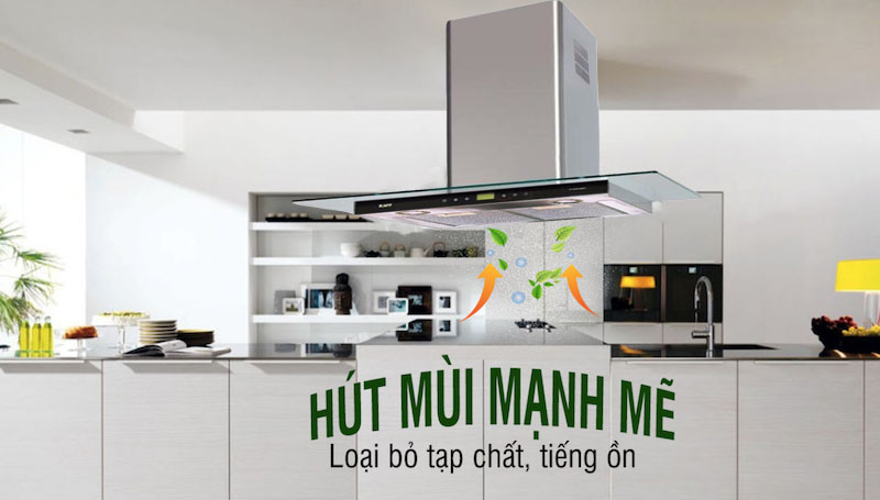 Máy hút mùi tum kính Kaff KF-90RH - Hàng chính hãng