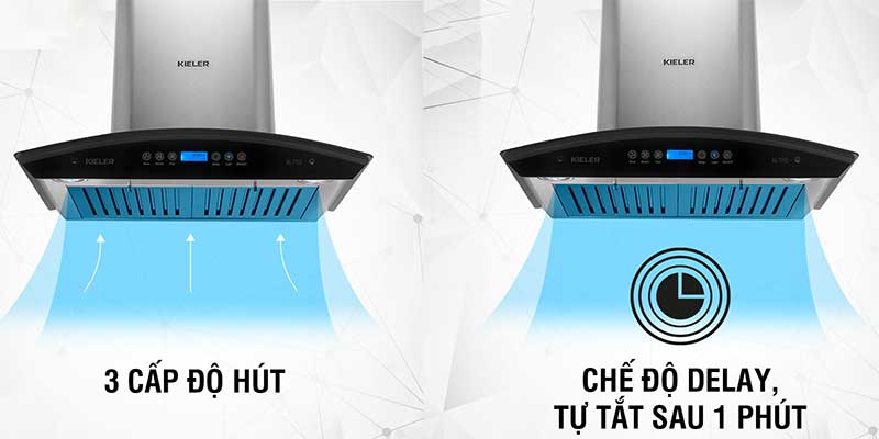 Cấp độ hút của Máy hút mùi tum kính Kieler KL-T701