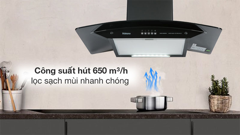 Máy hút mùi kính cong Makano MKH-000008 - Hàng chính hãng
