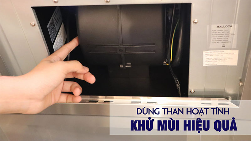 Máy hút mùi tum kính Malloca MC-750E - Hàng chính hãng