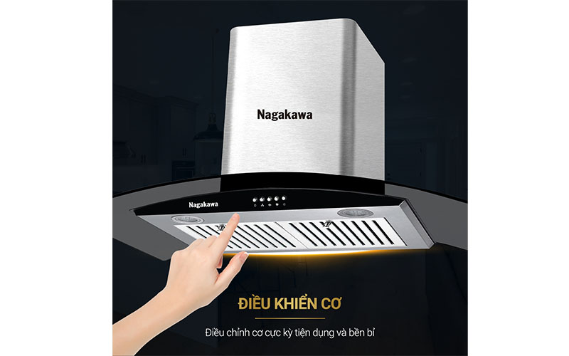 Bảng điều khiển của Máy hút mùi tum kính Nagakawa NAG1853-70CM