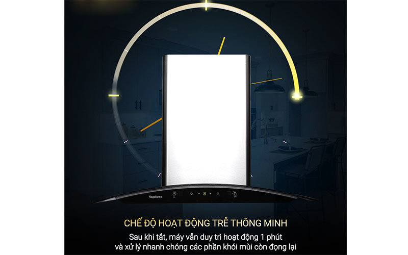Chế độ hoạt động trễ thông minh của Máy hút mùi tum kính Nagakawa NAG1855-70CM