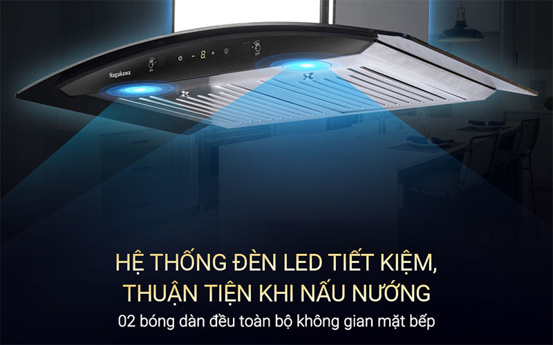Đèn LED chiếu sáng của Máy hút mùi tum kính Nagakawa NAG1855-70CM