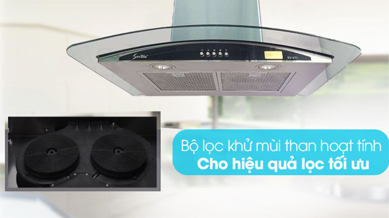 Máy hút mùi tum kính Sevilla SV-071 - Hàng chính hãng