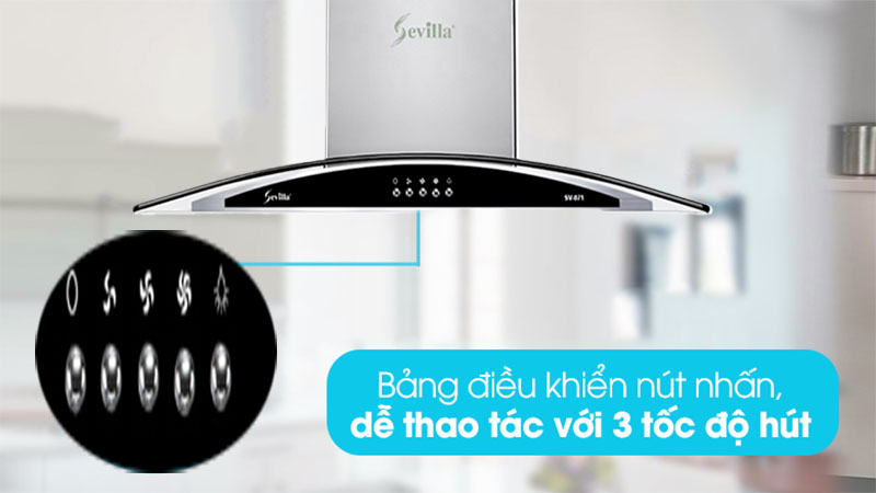 Máy hút mùi tum kính Sevilla SV-071 - Hàng chính hãng