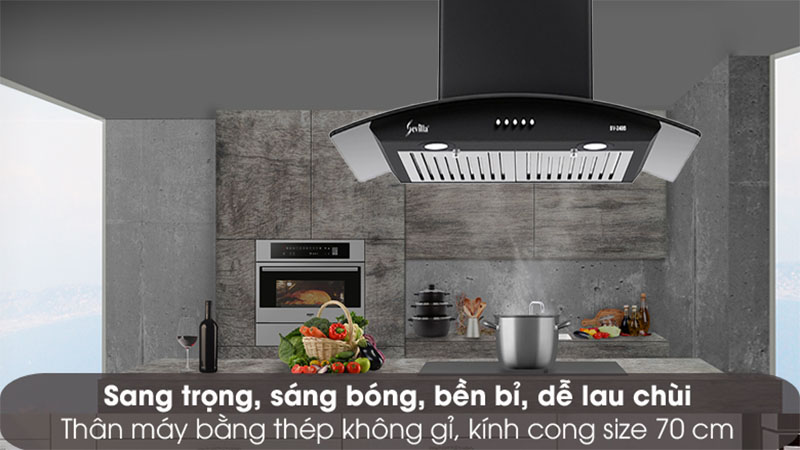 Chất liệu cấu tạo của Máy hút mùi tum kính Sevilla SV-240B