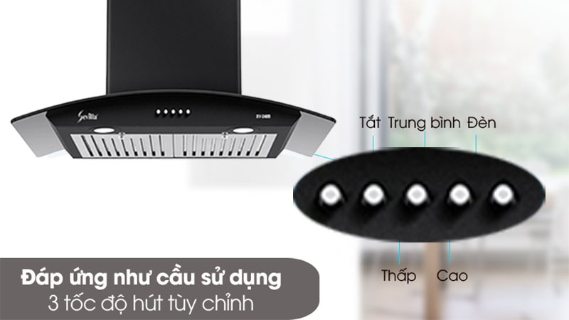 Bảng điều khiển của Máy hút mùi tum kính Sevilla SV-240B