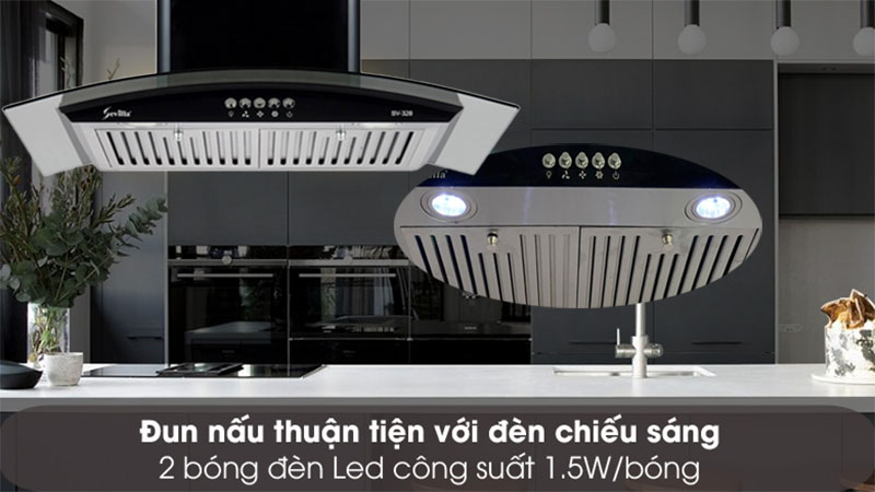 Đèn LED chiếu sáng của Máy hút mùi tum kính Sevilla SV-328