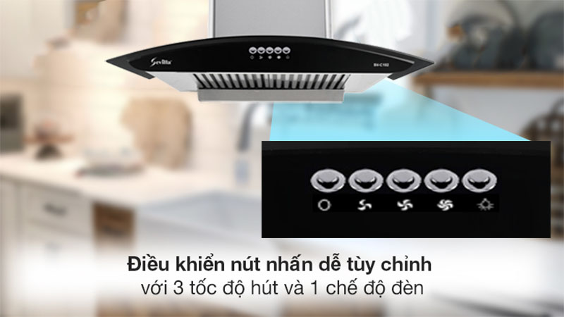 Máy hút mùi tum kính Sevilla SV-C102 - Hàng chính hãng