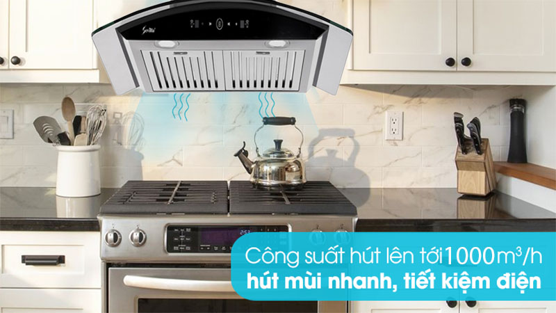 Công suất hút của Máy hút mùi tum kính Sevilla SV-C107/C107B 