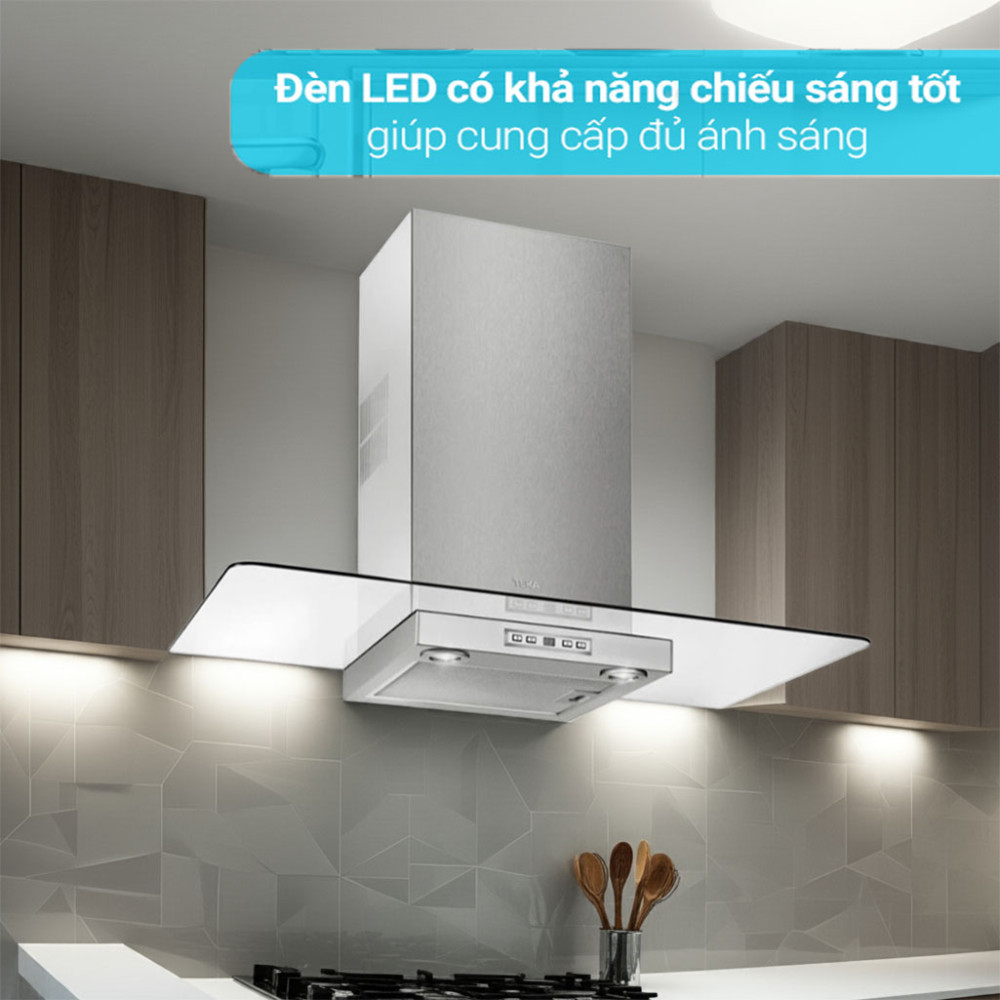 Máy hút mùi tum kính Teka DGW 77350 EOS thiết kế đèn LED chiếu sáng tiện dụng