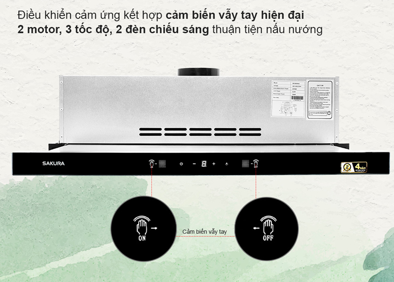 Máy hút mùi âm tủ Sakura SR-3630AS - Hàng chính hãng