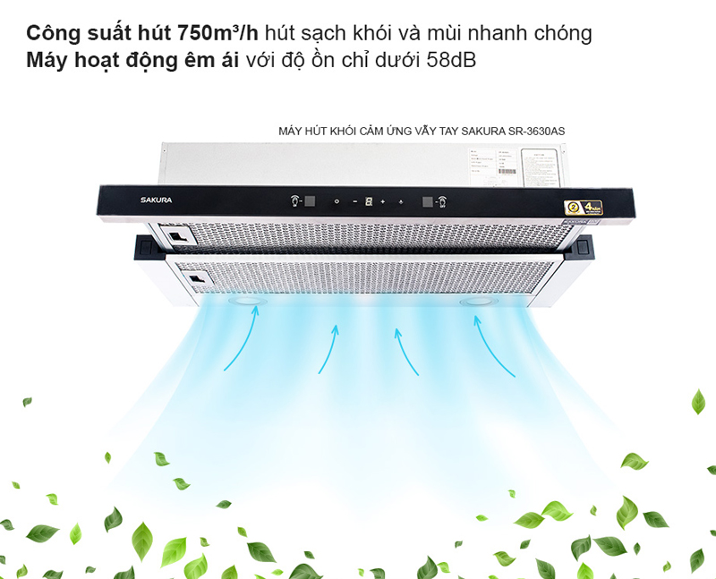 Máy hút mùi âm tủ Sakura SR-3630AS - Hàng chính hãng